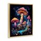 Stupell Industries Psychedelic Mushroom Scene Framed Floater Canvas Wall Art Design by Nina Blue